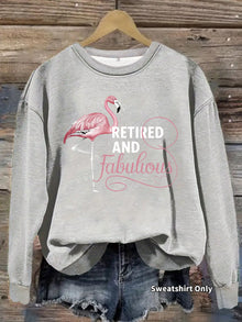 Damen Sweatshirt mit einzigartigem Flamingo-Motiv und inspirierendem Aufdruck – Grau