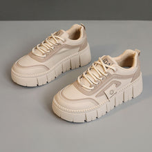 Damen Plateau Sneakers mit geschäumter Laufsohle und modernem Design – Khaki