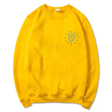 Damen Oversized Sweatshirt mit niedlichem Herzmotiv und lässigem Schnitt – Gelb
