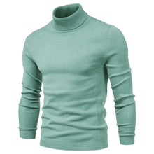 Couture - Freizeit-Strickpullover mit hohem Kragen – Mintgrün
