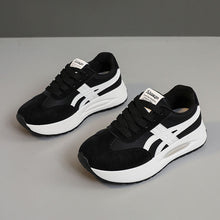 Damen Modische Sneaker mit attraktivem Plateau und atmungsaktivem Obermaterial – Schwarz
