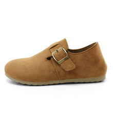 Damen Clogs mit praktischem Schnallenverschluss und rutschfester Sohle – Camel