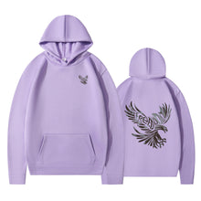 Damen Kapuzenpullover mit ikonischem Adlerdesign und weichem Innenfutter – Helllila