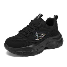 Damen Trendy Chunky Sneakers mit glitzernden Akzenten Fudus – Schwarz