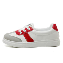 Damen sportliche Sneaker mit atmungsaktiver Sohle und modischem Design – Weiß-Rot