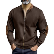 Herren sportliche Bomberjacke mit modernen Lederakzenten Aliams – Braun