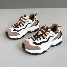 Damen trendige Chunky Sneakers mit atmungsaktivem Mesh und stabiler Sohle – Camel