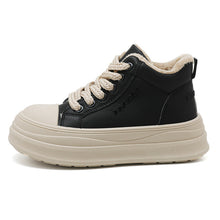 Damen High-Top Sneakers mit warmem Fleece-Innenfutter und rutschfester Laufsohle – Schwarz