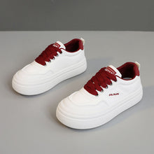 Damen modische Plateau-Sneaker mit atmungsaktiver Oberflächenstruktur und dämpfender Sohle – Creme