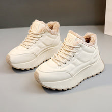Damen gefütterte High-Top Sneakers mit rutschfester Sohle – Creme