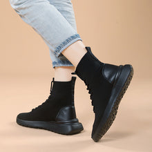 Damen High-Top Sock-Style Sneakers mit atmungsaktivem Strick-Obermaterial Fudus – Schwarz