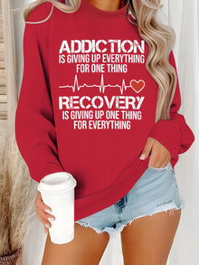 Damen Sweatshirt mit inspirierendem Druck und lässigem Schnitt – Rot