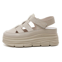 Damen modische Plateau Sandalen mit verstellbaren Riemen und dämpfender Sohle – Khaki