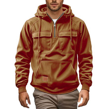 Herren Fleece-Hoodie mit praktischen Taschen Aliams – Hellbraun