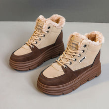 Damen Winter Sneaker mit flauschigem Innenfutter und modischer Plateau-Sohle – Dunkelbraun