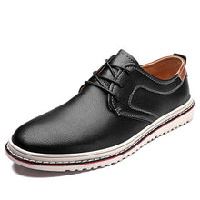 Herren Elegante Freizeit-Schnürschuhe aus hochwertigem Leder – Schwarz