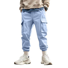 Herren Cargo-Hose mit verstellbarem Bund und praktischen Seitentaschen Drune – Hellblau