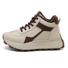 Damen High-Top Sneakers mit kuscheligem Innenfutter und robustem Profil – Braun