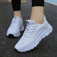 Damen Leichte Lauf Sneakers mit Atmungsaktivem Strick-Obermaterial Fudus – Weiß Grau