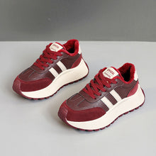 Damen Komfortable und warme High-Top Sneakers mit Fleece-Innenfutter – Burgunderrot