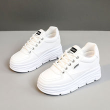 Damen modische Plateau-Sneaker mit komfortabler Dämpfung – Weiß
