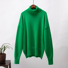 Emma | Damen Lässiger Warmer Strickpullover mit geripptem Saum – Grün