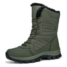 Herren isolierte wasserdichte Schneestiefel mit Fellfutter Fudus – Olive