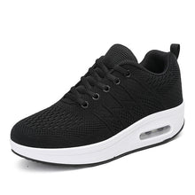 Damen Leichte Strick Lauf Sneaker mit Luftpolster Unterstützung Fudus – Schwarz