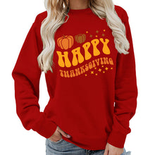 Damen Sweater mit festlichem Pumpkin-Motiv und gemütlicher Passform – Rot