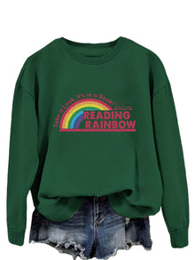 Damen lässiger Sweatshirt mit einzigartigem Druck – Dunkelgrün