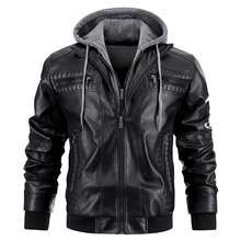 Herren Premium Bikerjacke | Mit Kapuze – Schwarz