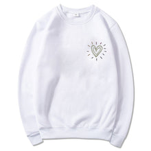 Damen Oversized Sweatshirt mit niedlichem Herzmotiv und lässigem Schnitt – Weiß