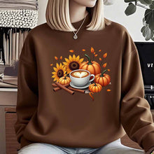 Damen Sweatshirt mit herbstlichem Motiv und besonderem Druck – Braun