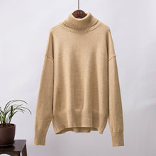 Emma | Damen Lässiger Warmer Strickpullover mit geripptem Saum – Beige
