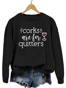Damen Sweatshirt mit kreativem Spruch und lässigem Schnitt – Schwarz