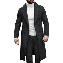 Herren eleganter Langmantel mit seitlichen Eingrifftaschen Aliams – Schwarz