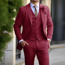 Herren Moderne Hochzeitsgast Anzug | Dreiteiliges – Rot
