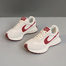 Damen Sportliche Sneakers im urbanen Retro-Design mit dämpfender Sohle – Kardinalrot