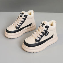 Damen High-Top Sneakers mit kuscheligem Innenfutter und rutschfester Sohle – Schwarz