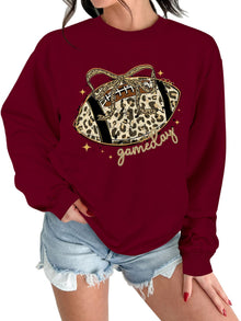 Damen Sweatshirt mit aufregendem Sportmotiv und lässigem Schnitt – Weinrot