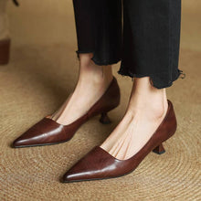 Samra – Pumps Aus Echtem Leder – Dunkelbraun