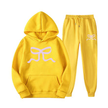 Damen lässiger Hoodie und Jogginghose Set – Gelb