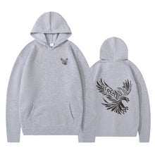 Damen Kapuzenpullover mit ikonischem Adlerdesign und weichem Innenfutter – Hellgrau
