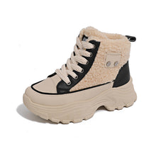 Damen Winterliche High-Top Sneaker mit kuscheligem Fleece-Futter und rutschfester Sohle – Schwarz