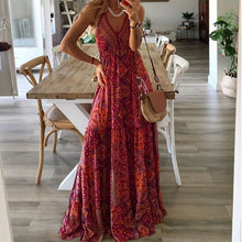 Taniaa – Maxikleid Mit V-Ausschnitt – Rot
