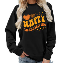 Damen Sweater mit festlichem Pumpkin-Motiv und gemütlicher Passform – Schwarz