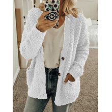 Teddy Damen Fleecejacke Mit Kapuze | Flauschiger Wintermantel – Weiß