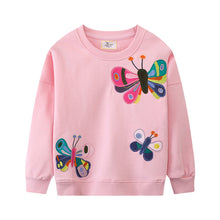 Mädchen Sweatshirt mit bunten Schmetterlings-Stickereien Drune – Grün