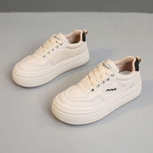 Damen modische Plateau-Sneaker mit atmungsaktiver Oberflächenstruktur und dämpfender Sohle – Khaki