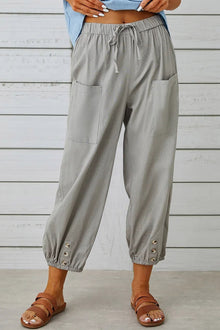 Analyn - Stylische Haremshose mit Knopfdetail – Grau